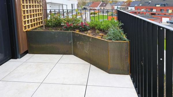 jardinière sur mesure en acier Corten